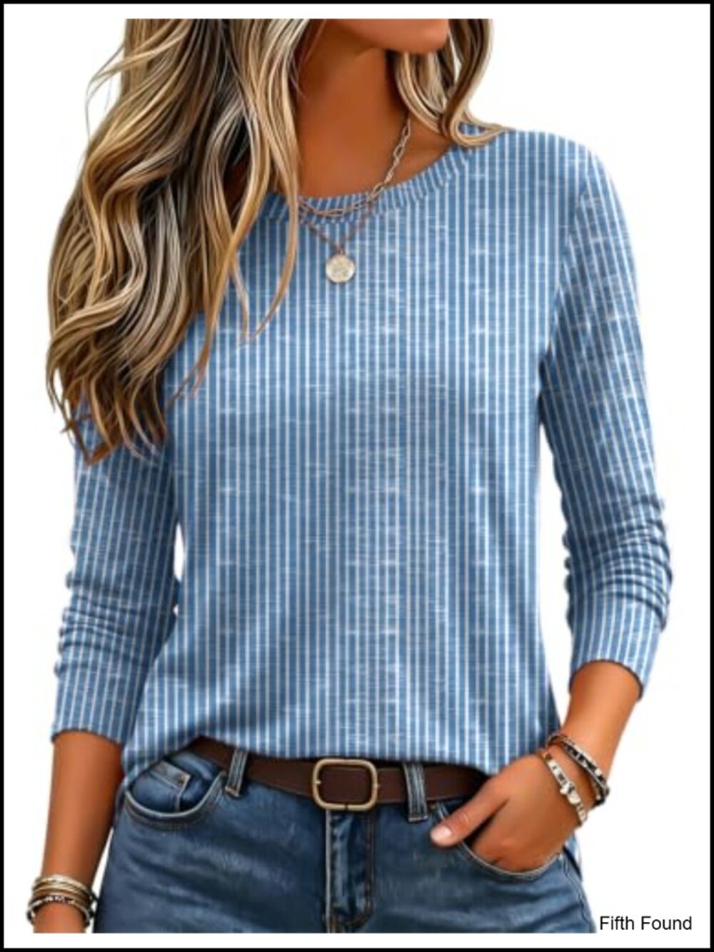 Women's Long Sleeve Crewneck T-Shirt Soft Stretch Casual Top